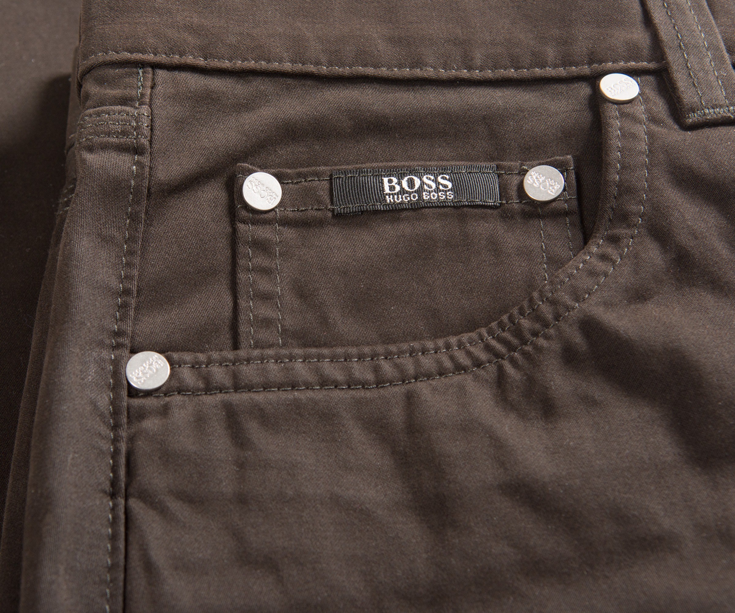 Hugo Boss 'Alabama' Regular Fit Trousers Dark Brown