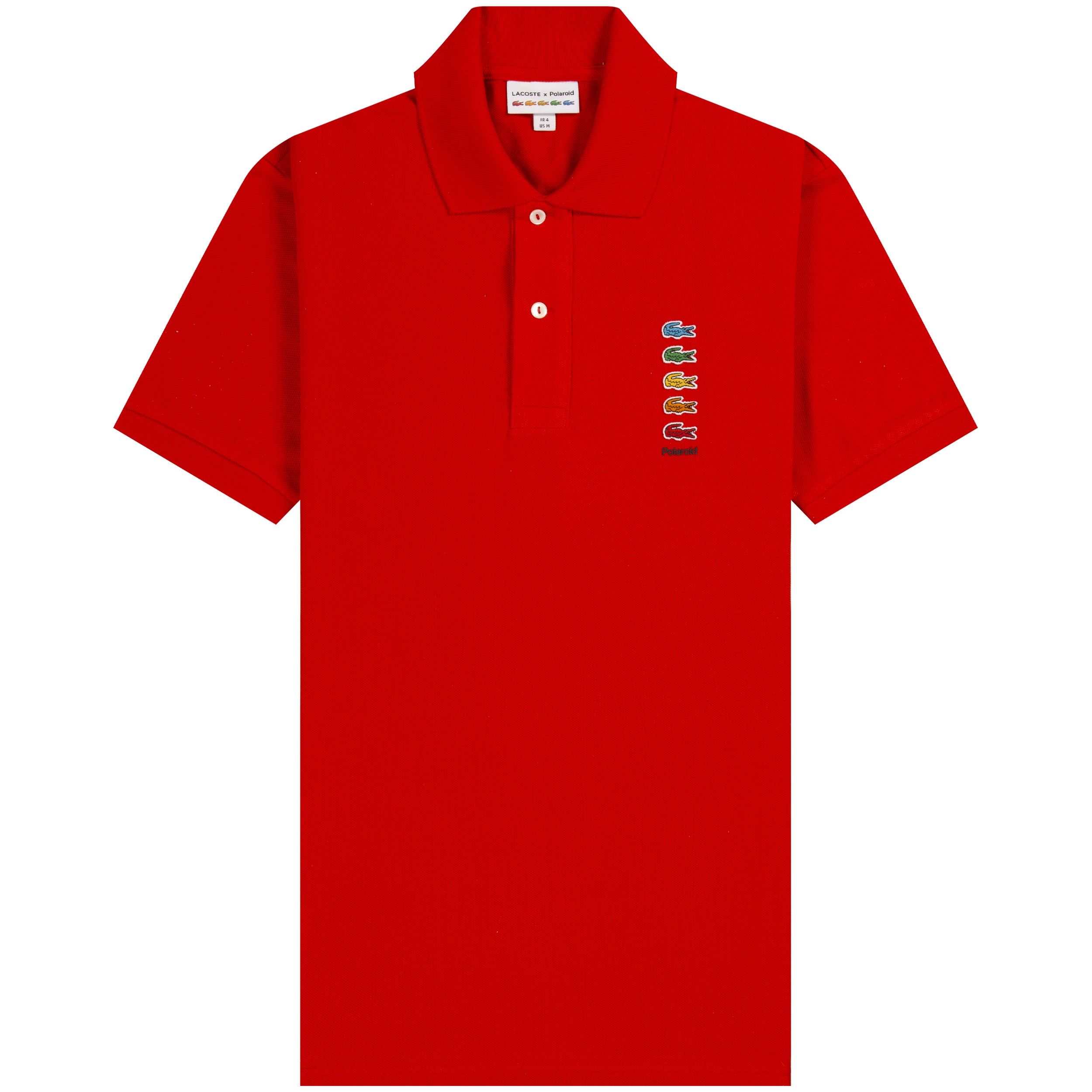 Lacoste X Polaroid Coloured Crocodiles Classic Fit Polo Shirt Red