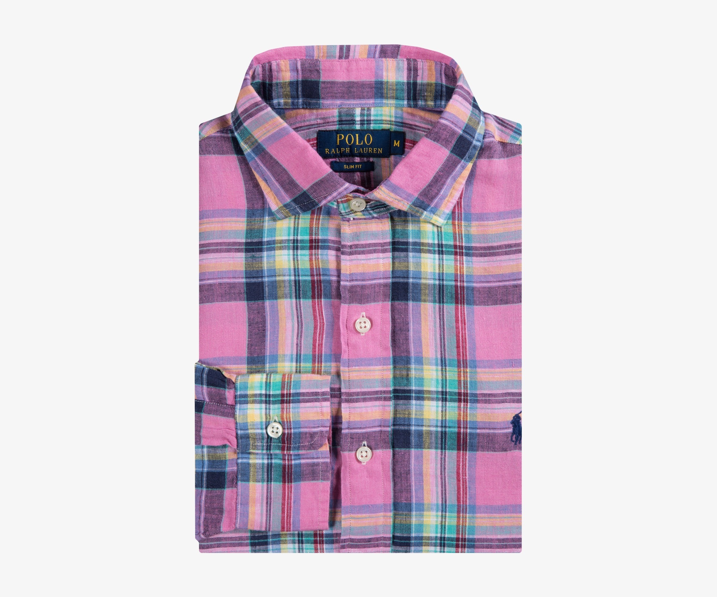 Polo Ralph Lauren Linen Check Shirt Pink/Navy Multi