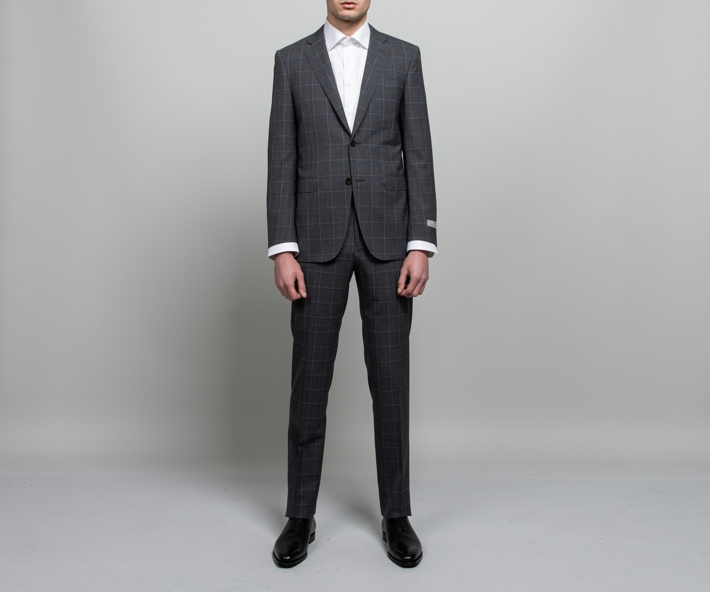 Canali Milano Fit 'Impeccable' Checked Wool Suit Mid Grey