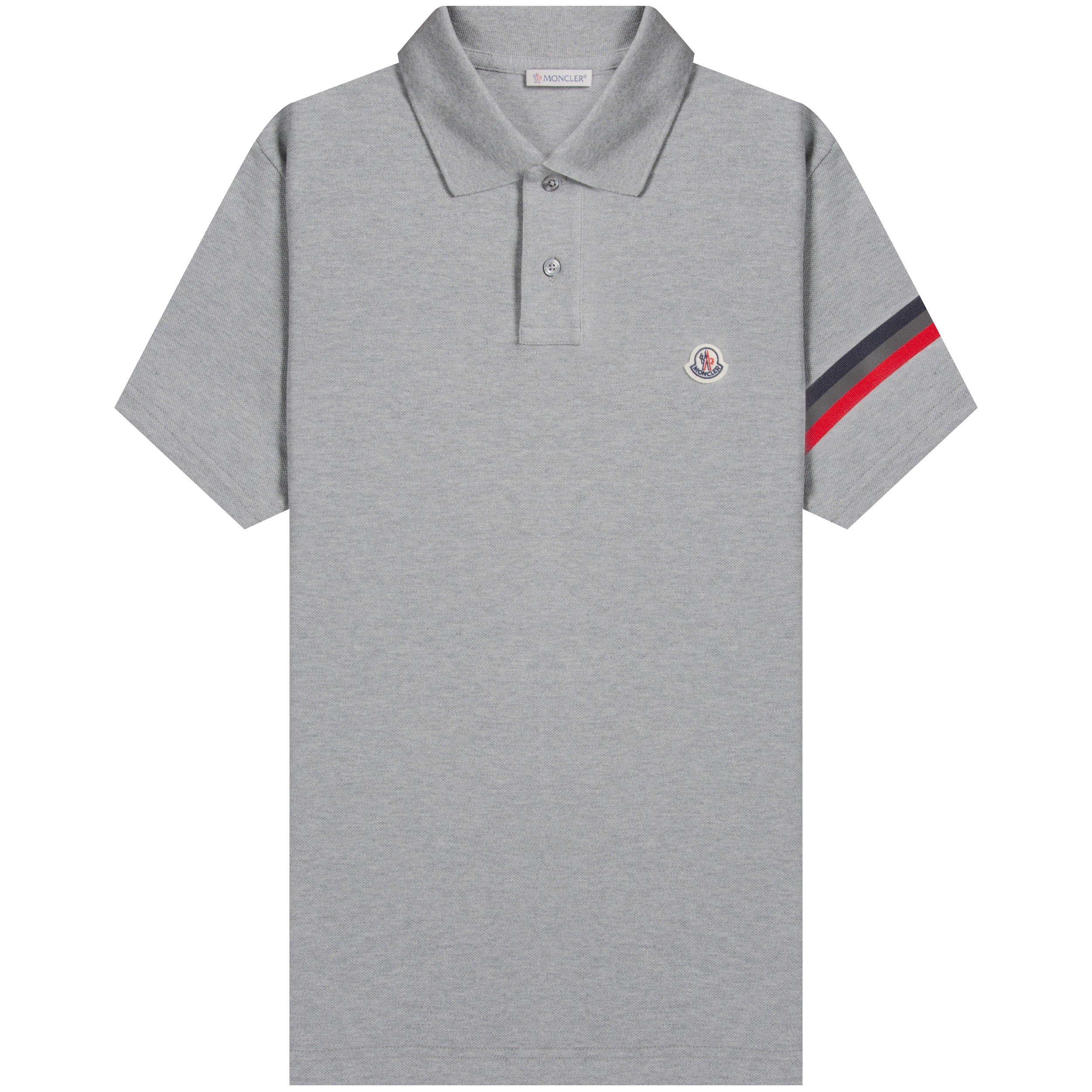Moncler 'Banded Sleeve' Polo Shirt Grey