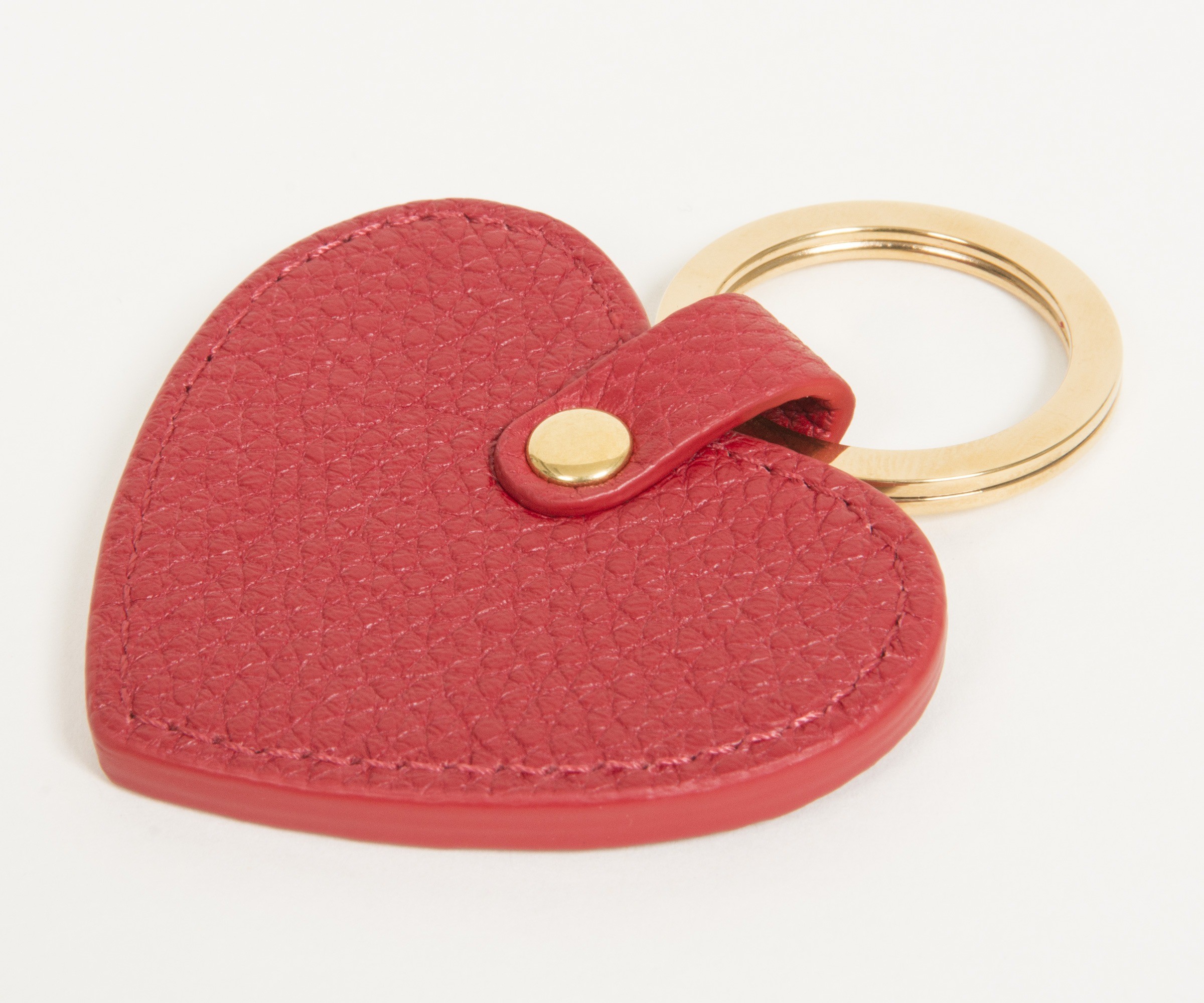 Mulberry Leather Heart Keyring Scarlet Red