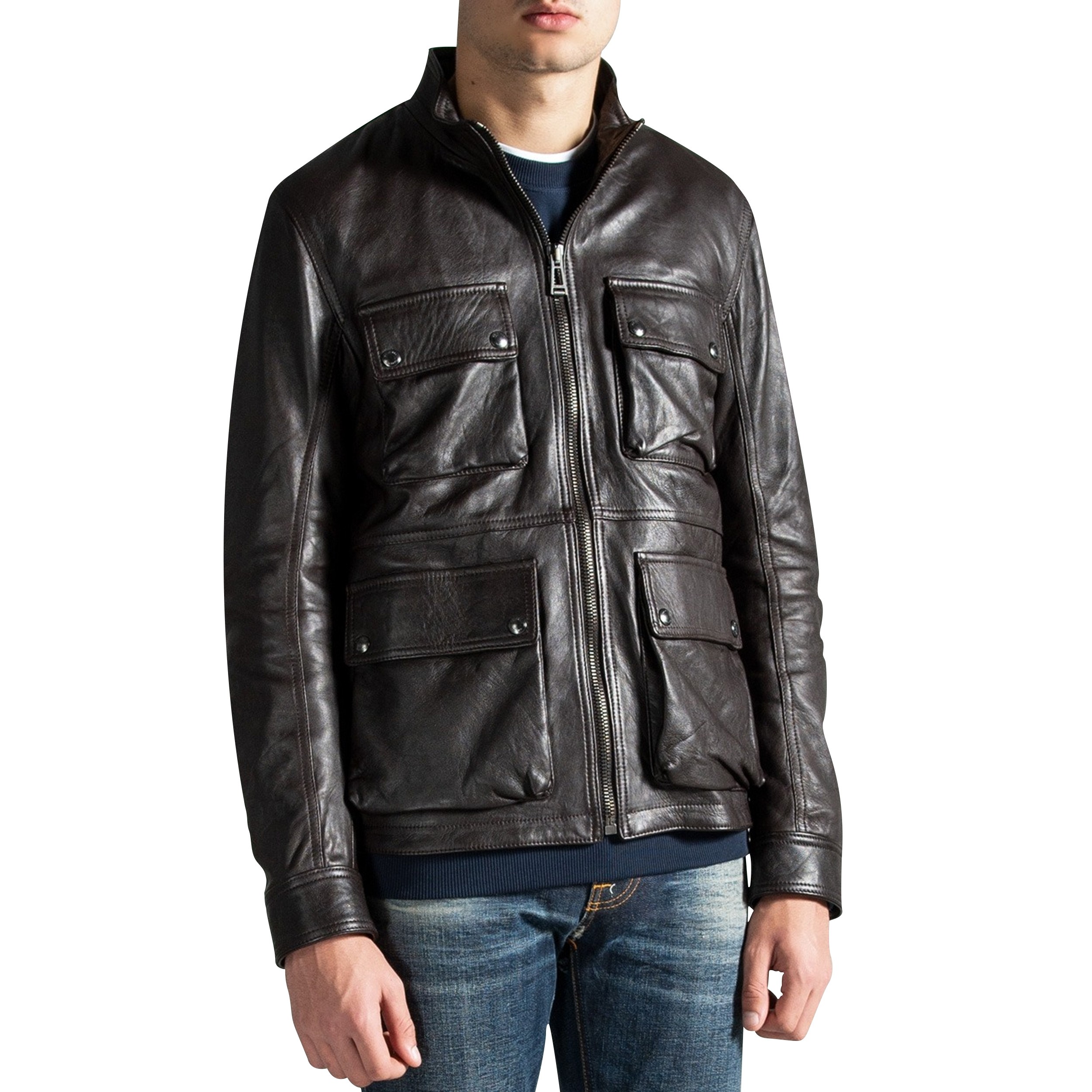 'New Brad' Leather Jacket Brown