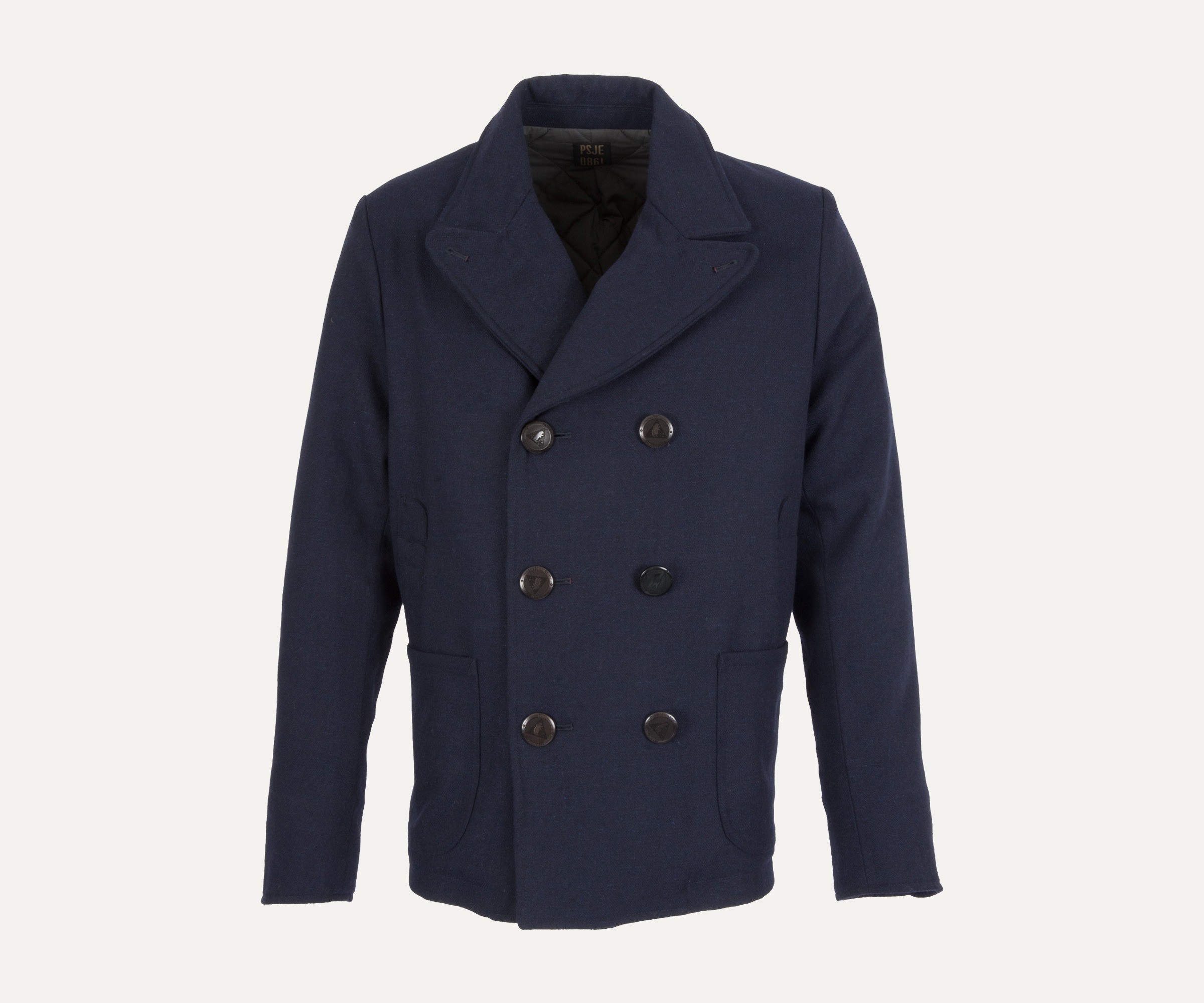 Paul Smith Jeans Double Breasted Pea Coat Navy