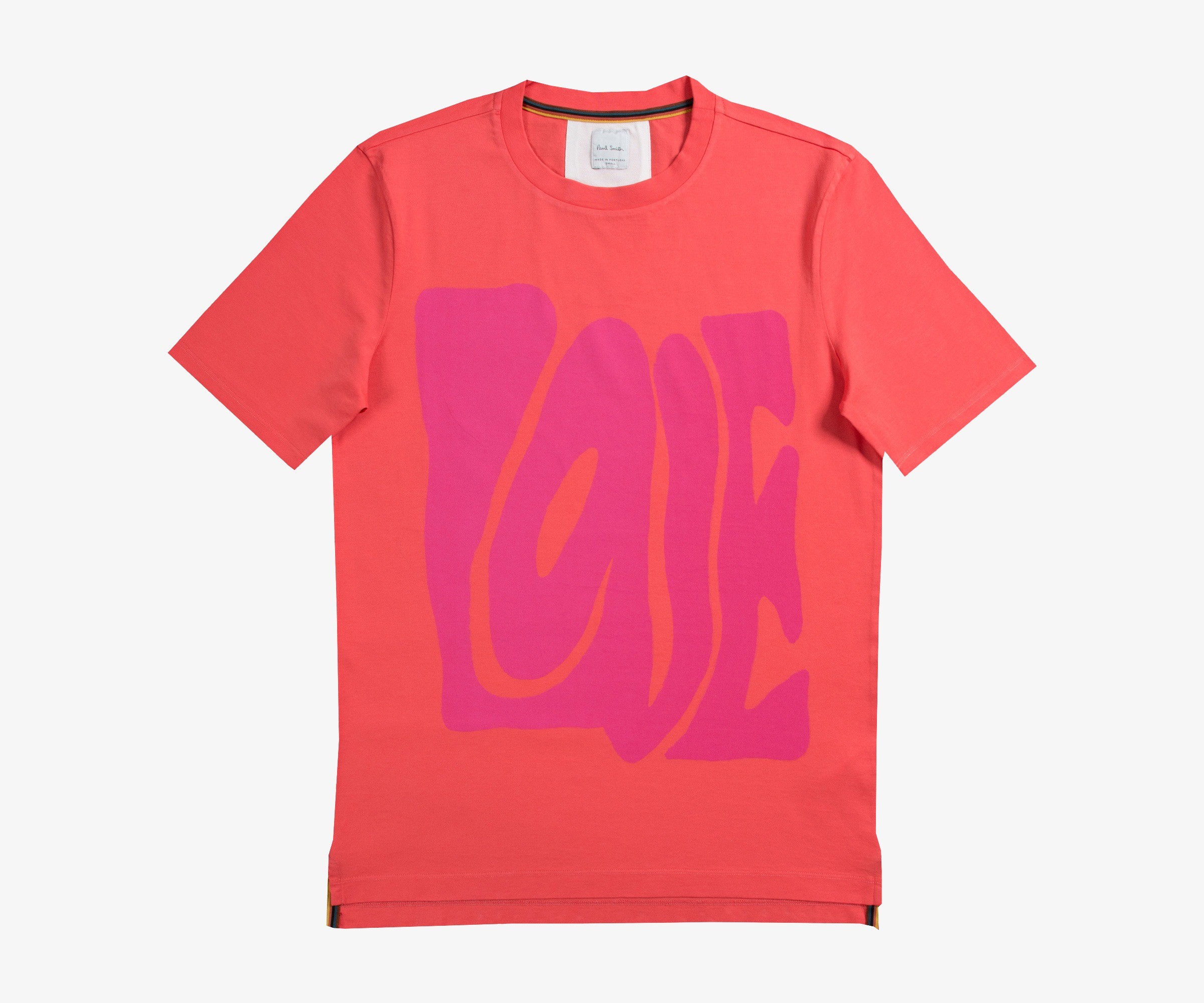 Paul Smith Love Print T-Shirt Pink