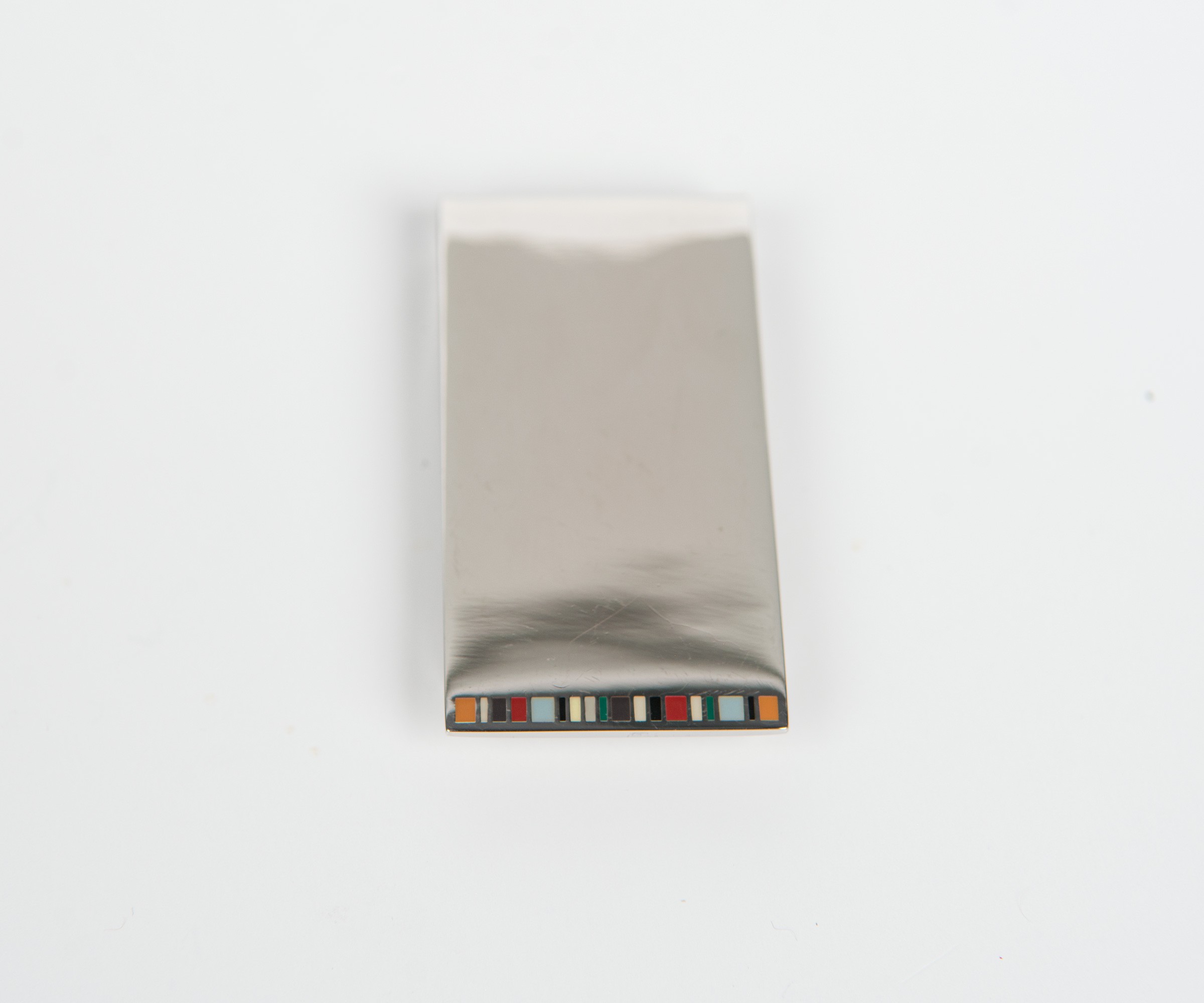 Paul Smith Money Clip With Striped Edge Silver