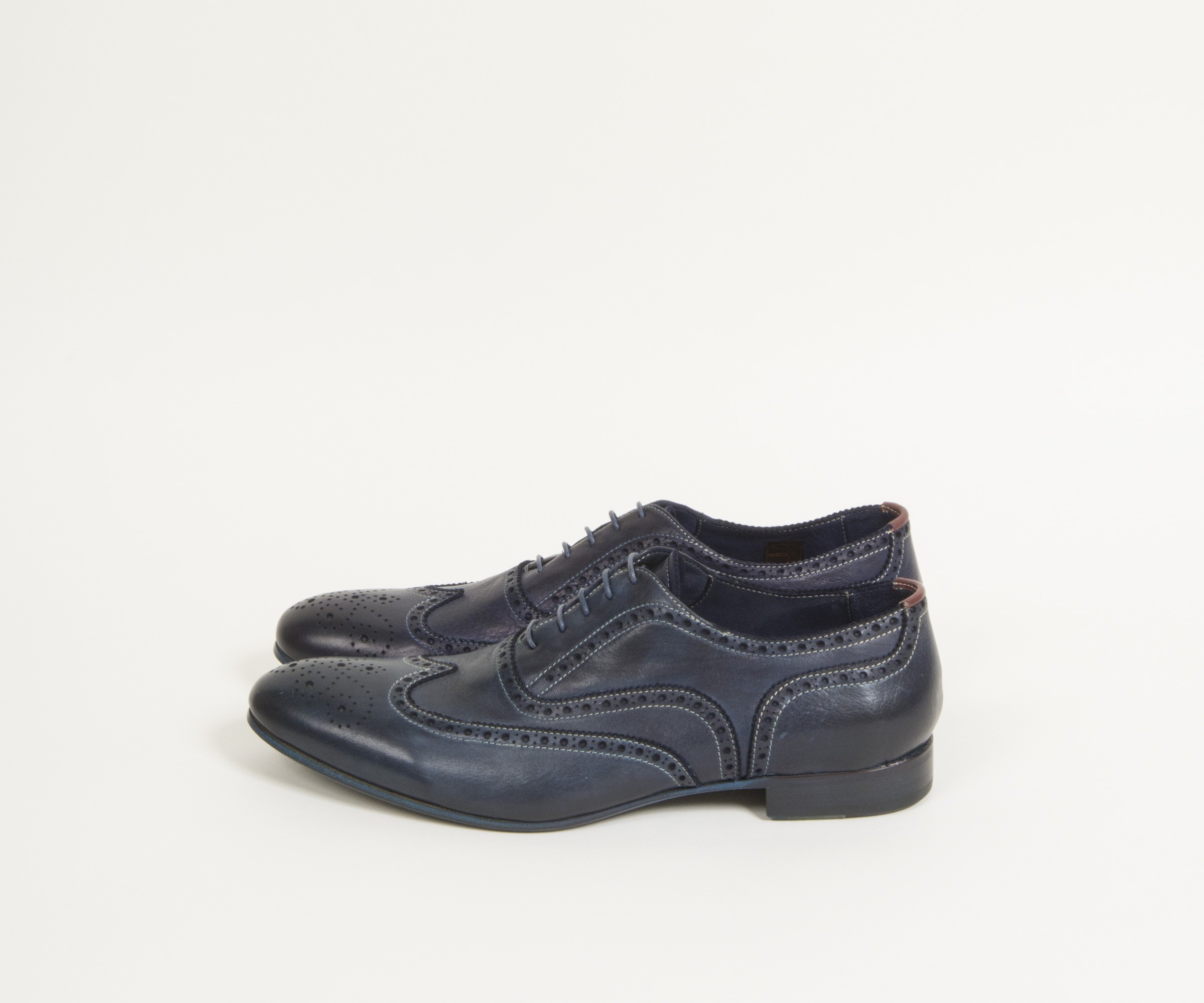 Paul Smith Shoes Hand Burnished Miller Brogue Blue (Damaged)