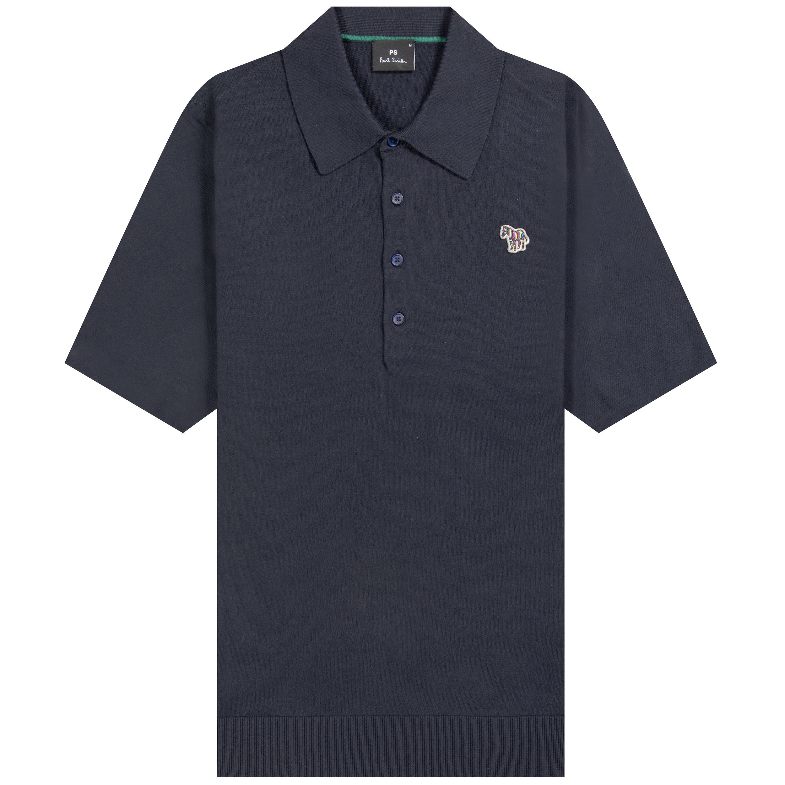 Paul Smith PS 'Knitted Zebra' Polo Shirt Navy