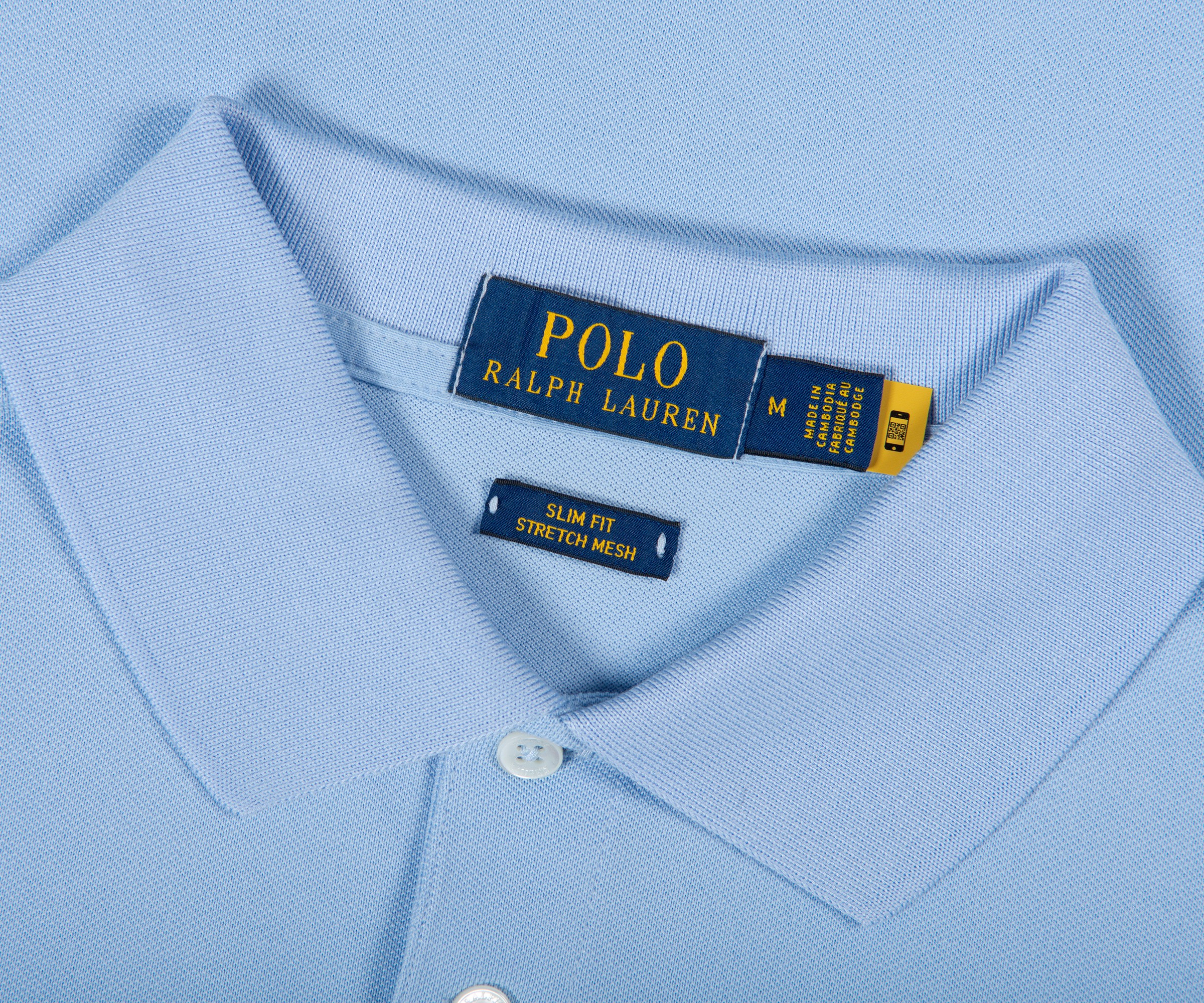 Polo Ralph Lauren 'Core Stretch' Mesh Slim Fit Polo Sky Blue
