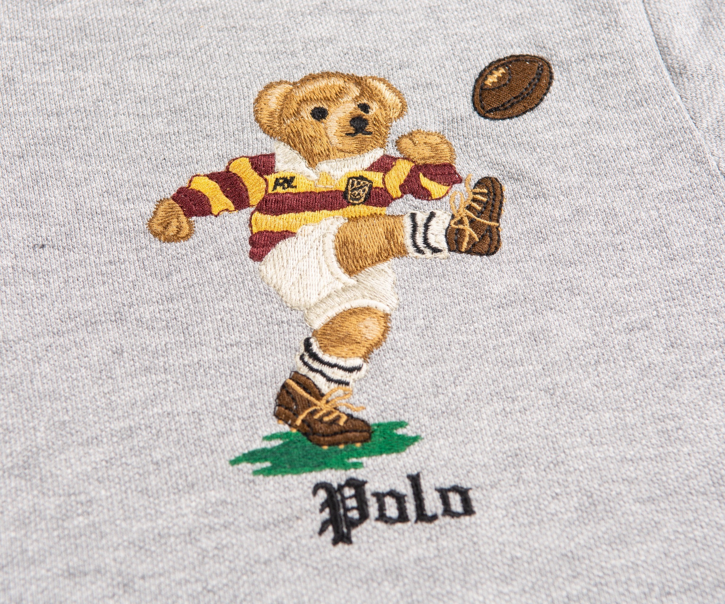 Polo Ralph Lauren Ralph Lauren Custom Slim Fit 'Rugby Bear' Polo Grey  Heather
