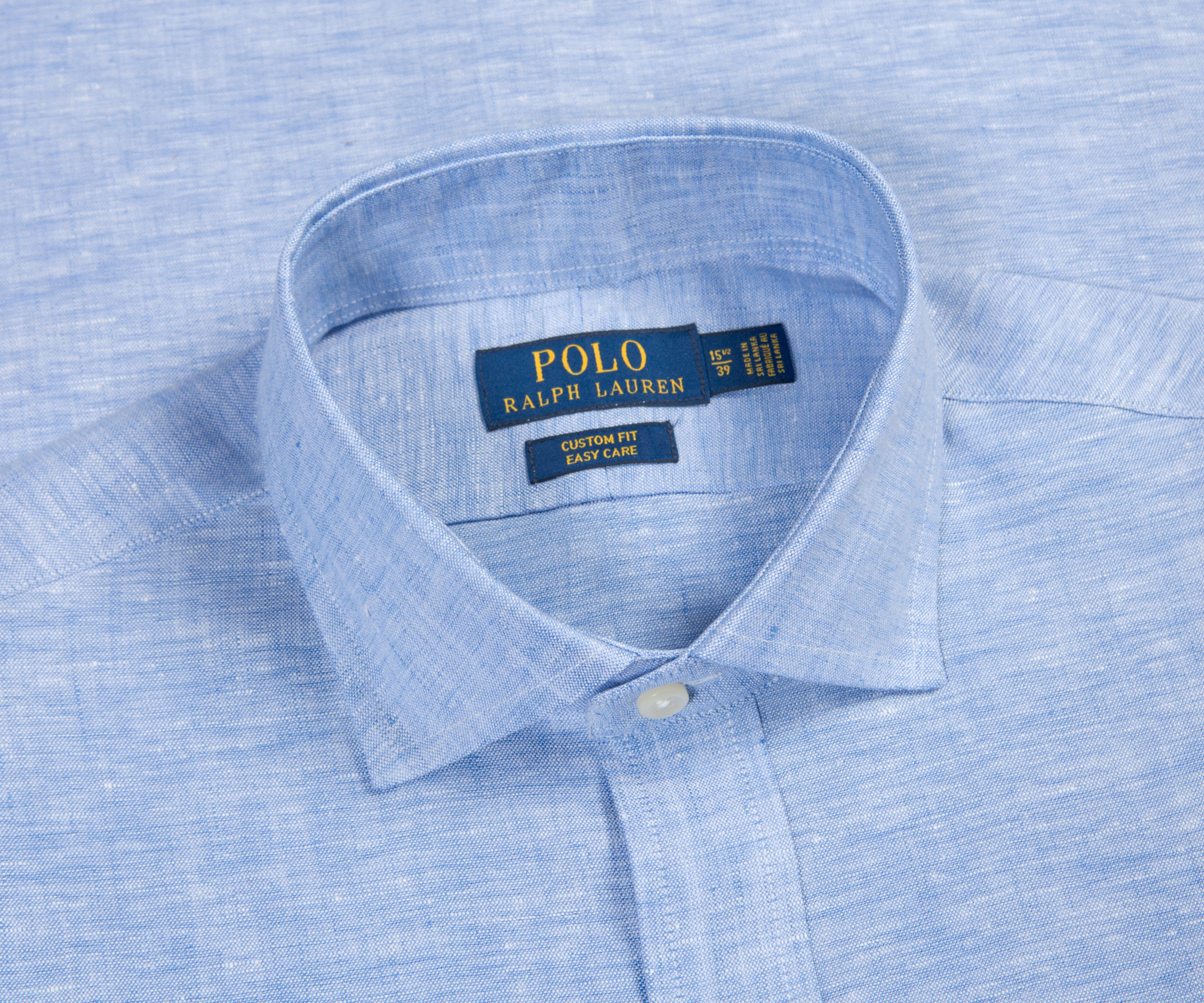 Polo Ralph Lauren Custom Fit Easy Care Linen Shirt Sky Blue