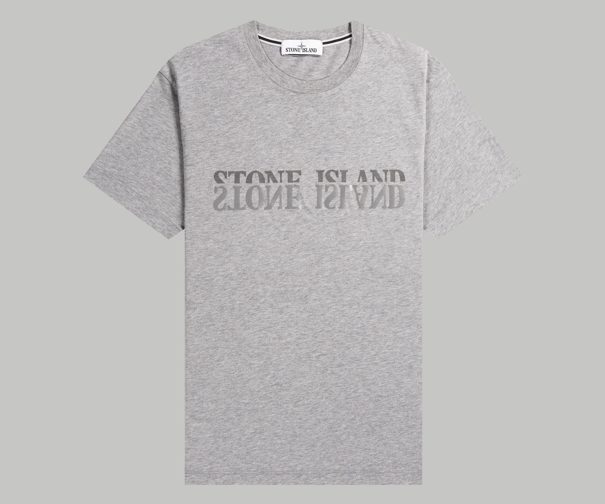 Stone Island Reflective Front Logo T-Shirt Grey