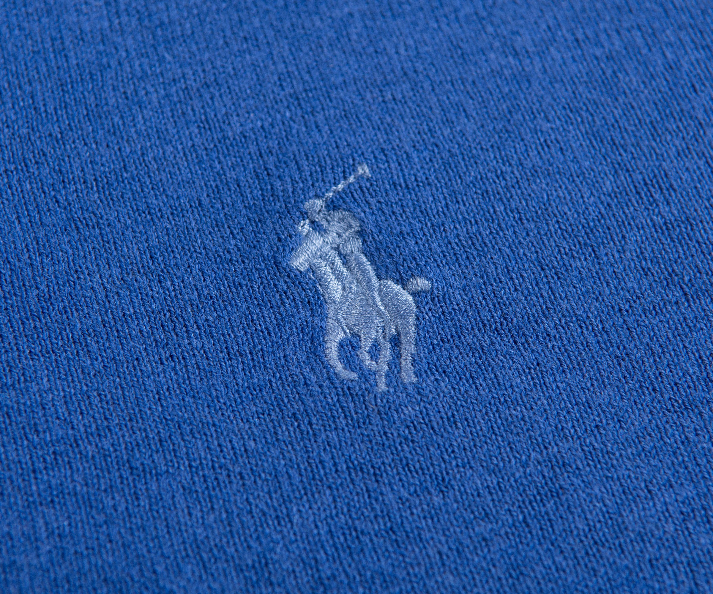 Polo Ralph Lauren Slim Fit Cashmere Cotton Blend Crew Neck Knit Blue Legacy