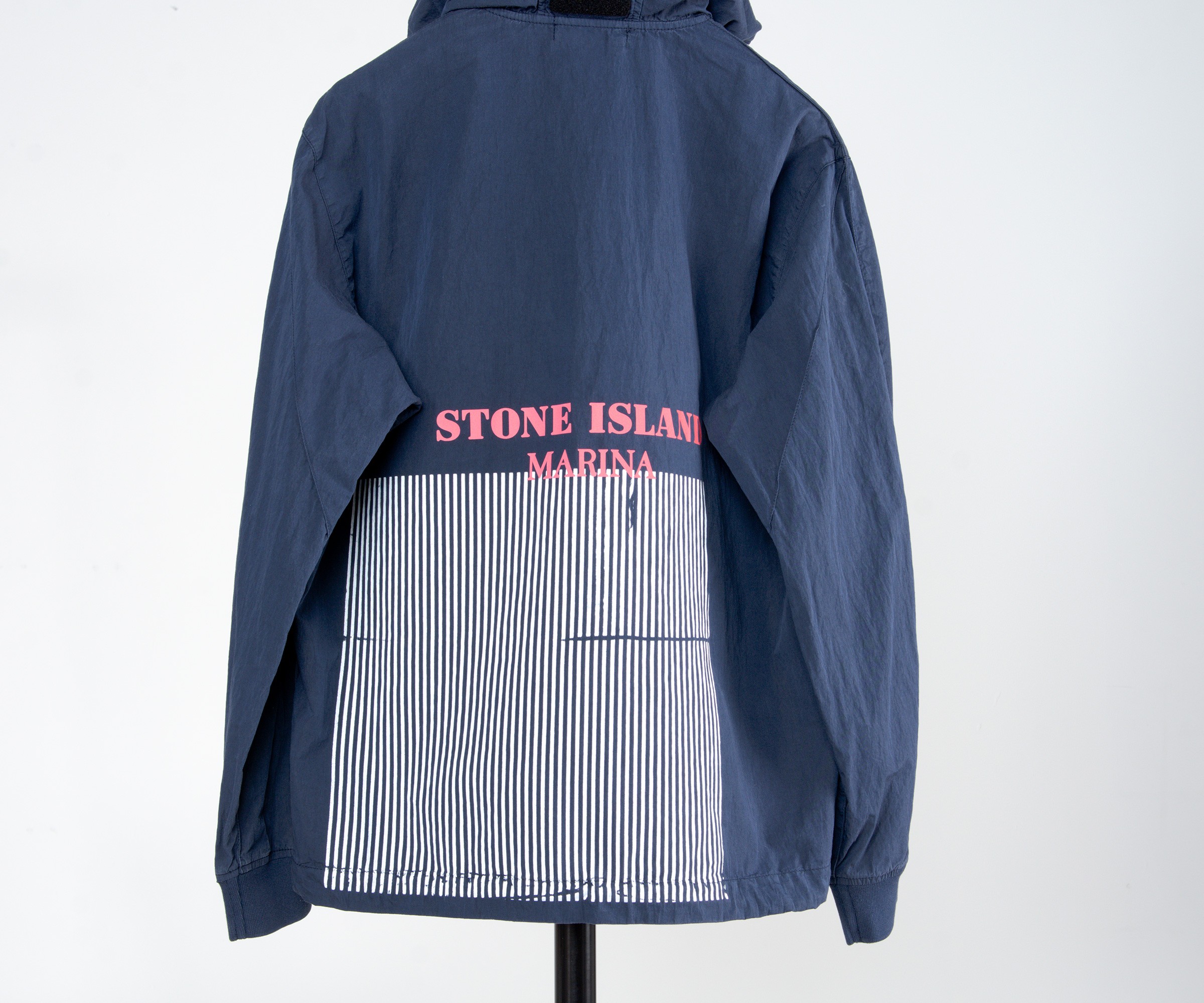 RE-POCKETS STONE ISLAND MARINA '50 Fili' Folded Marina Print Hooded Jacket