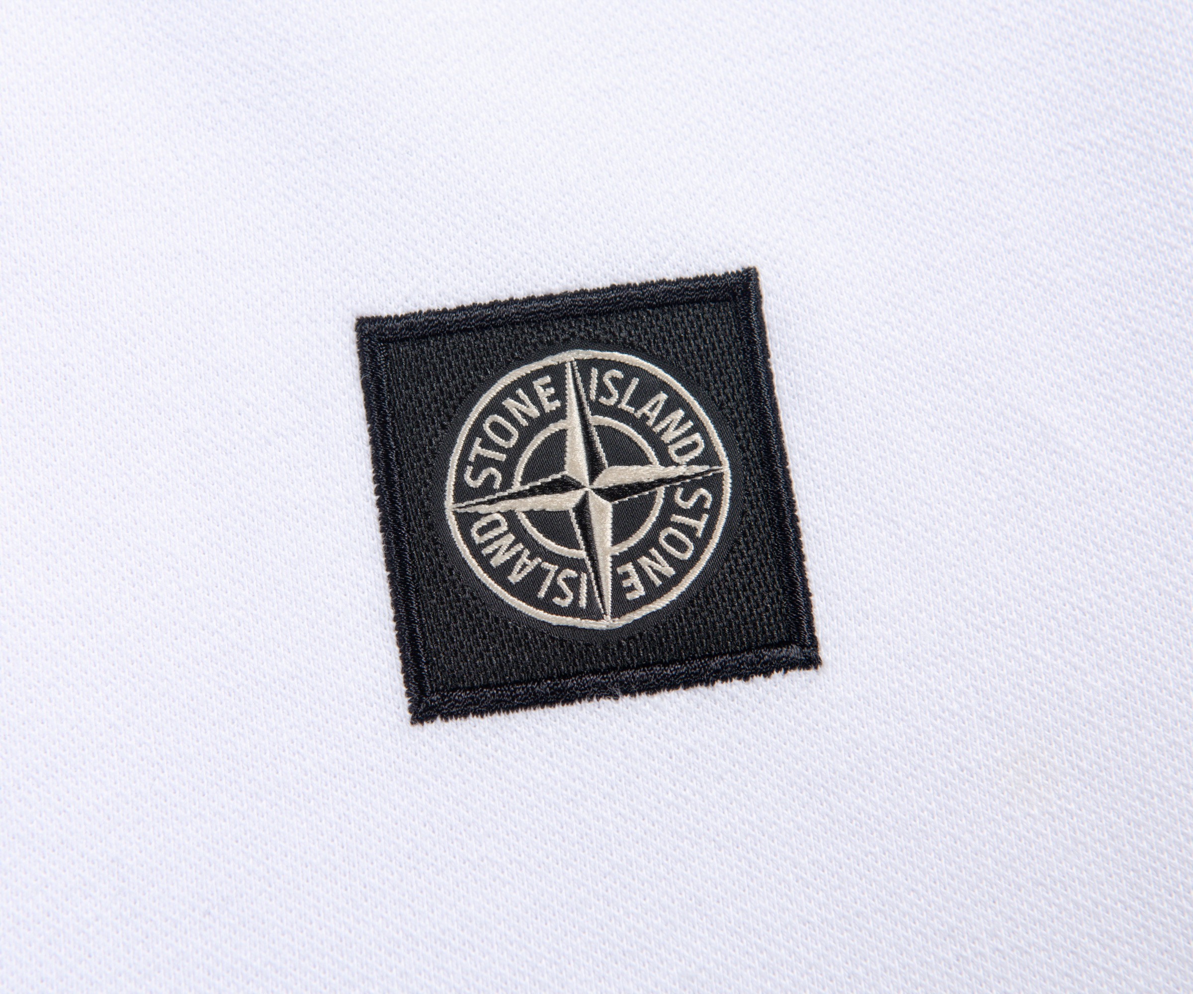 Stone Island Patch Logo Short Sleeved Polo Shirt White