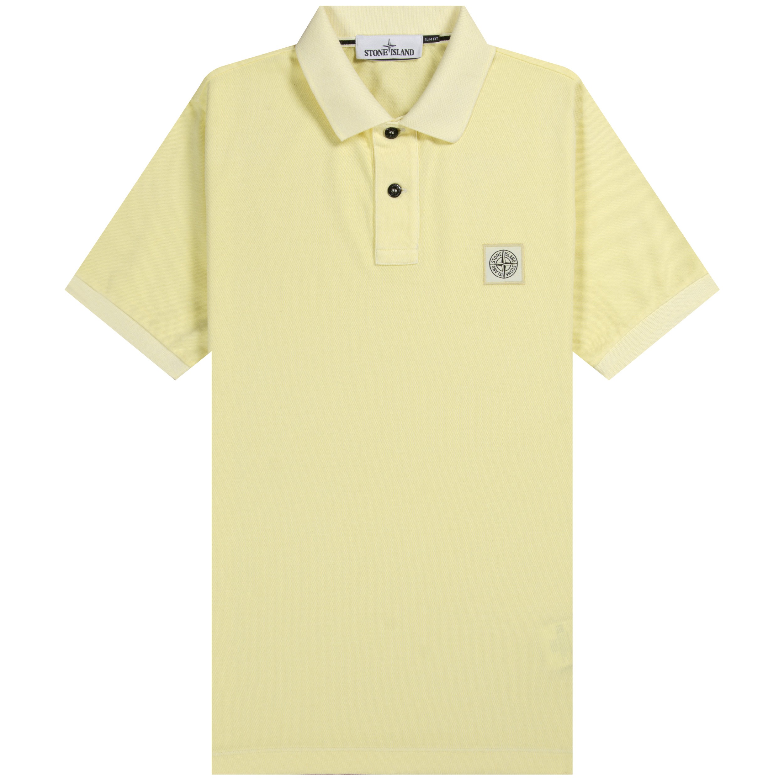 Stone Island 'Patch Logo' Short Sleeved Polo Shirt Lemon Yellow