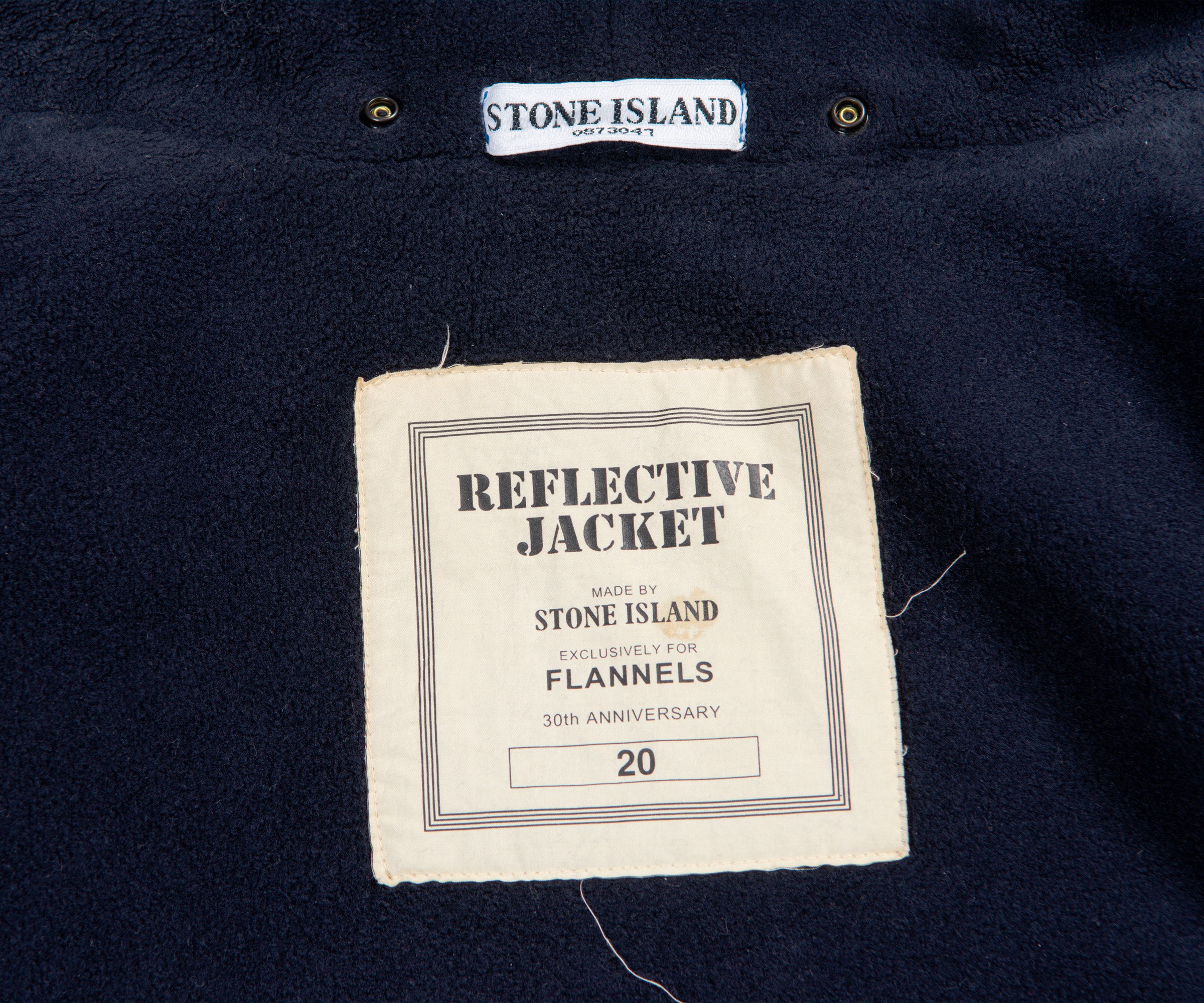 Stone Island Archivio Flannels 30th Anniversary Full Zip Hooded Reflective  Jacket. Blue XL