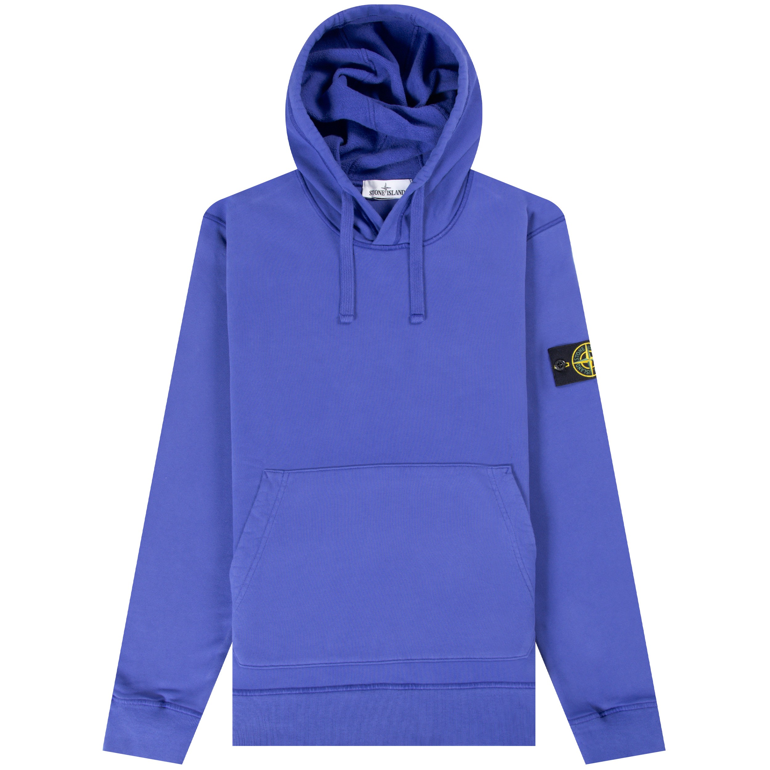 Stone Island 'Garment Dyed' Popover Hooded Sweatshirt Bright Blue