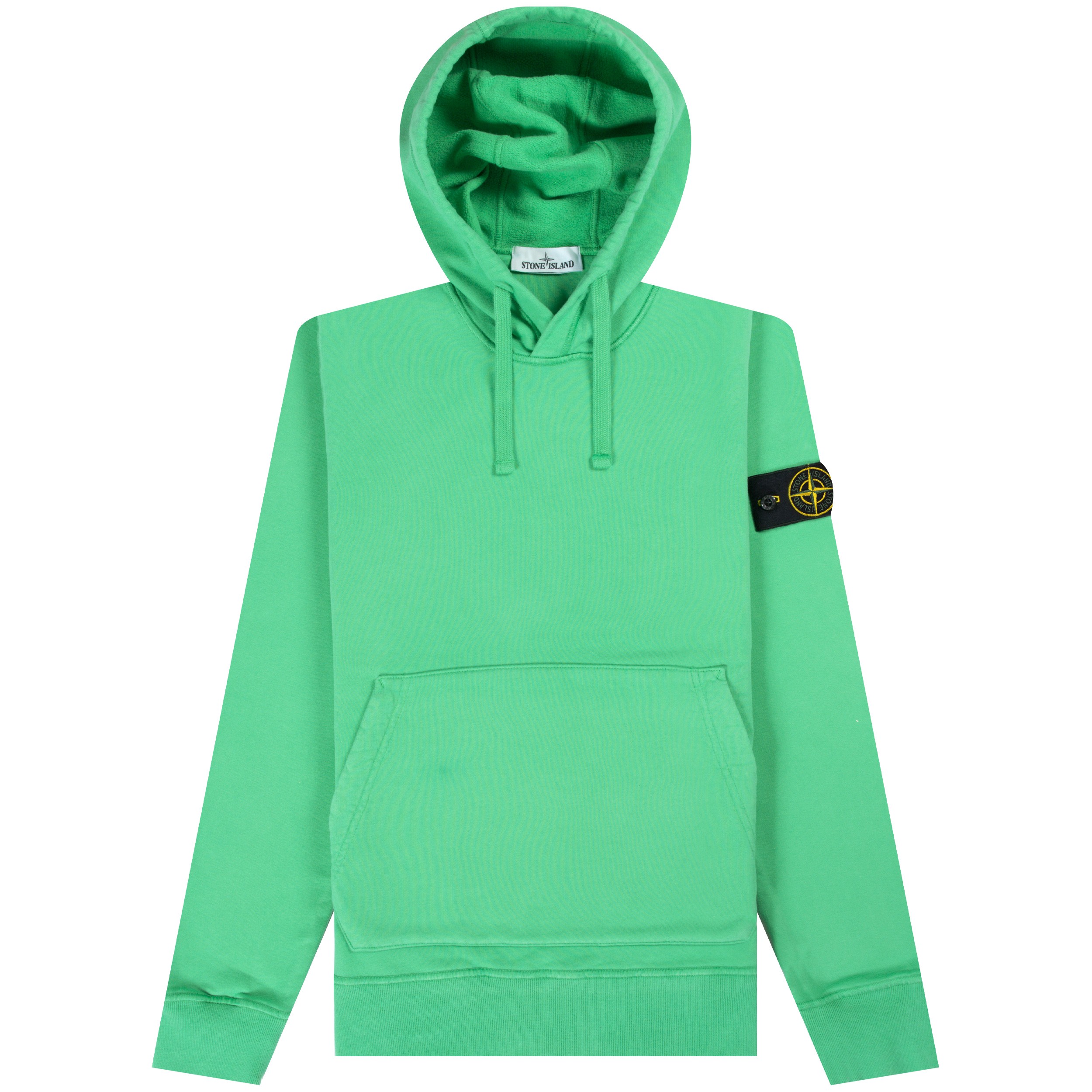 Stone Island 'Garment Dyed' Popover Hooded Sweatshirt Bright Green