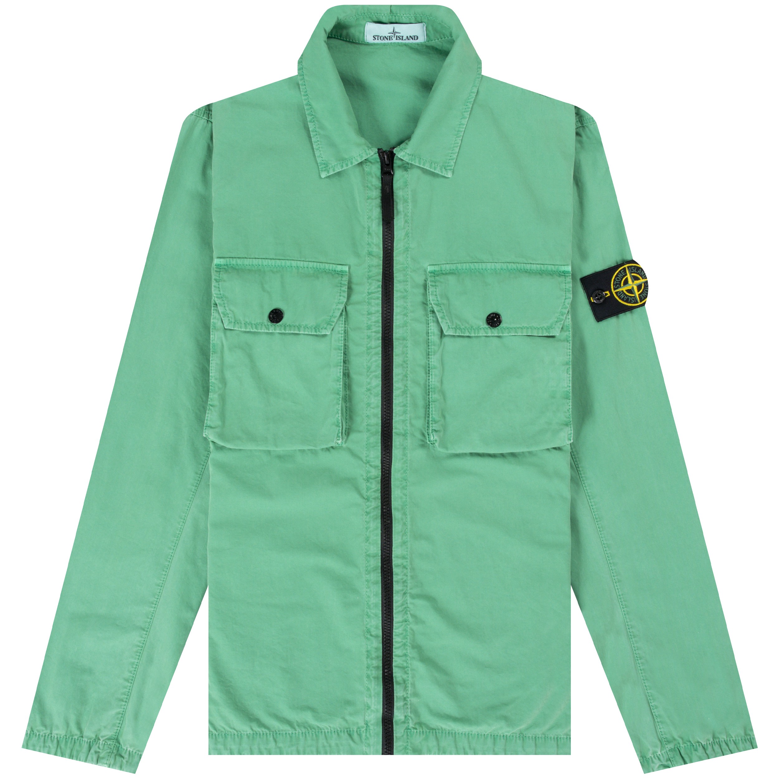 Stone Island 'Garment Dyed' Overshirt Double Pocket Bright Green