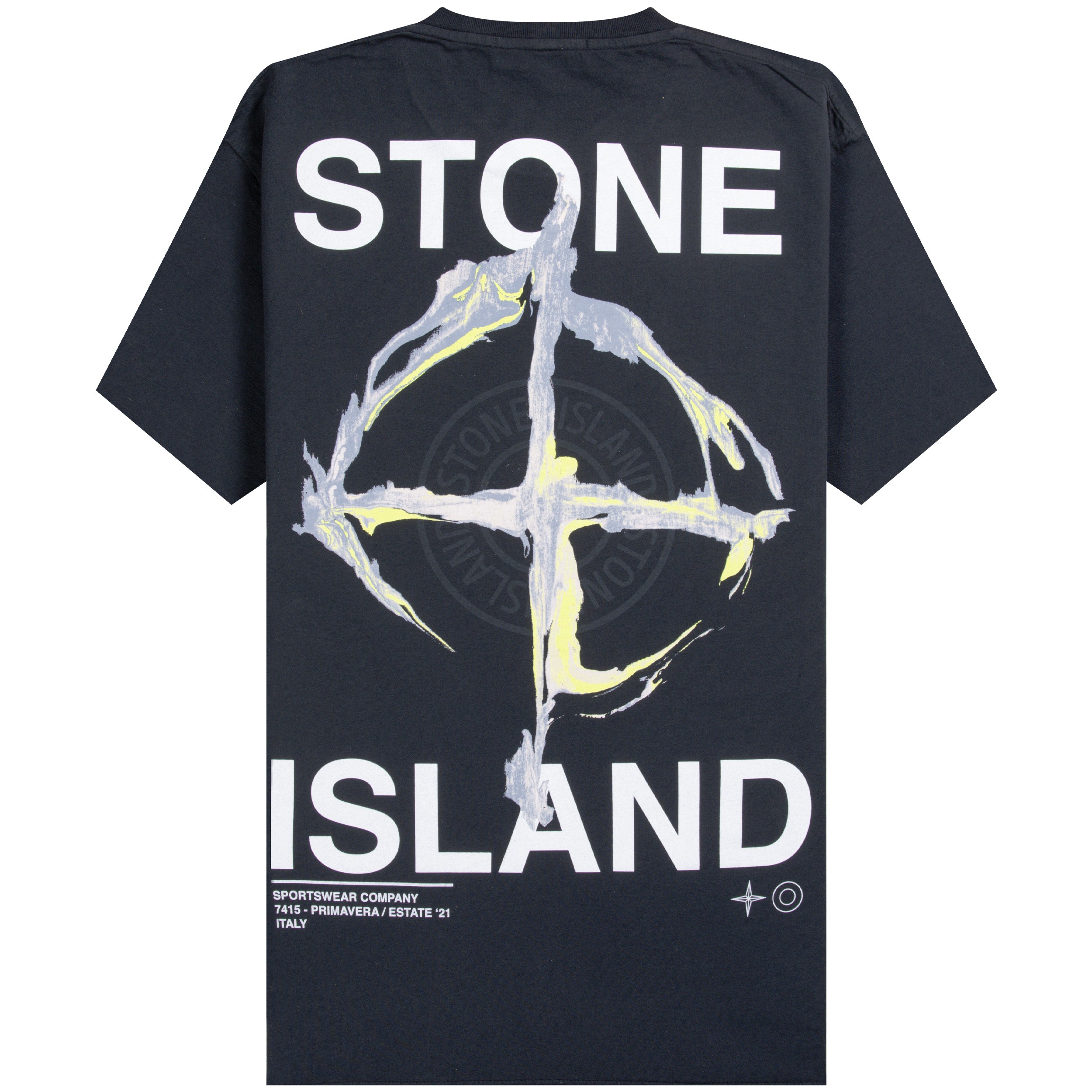 Stone Island 'Marble Three' Printed T-Shirt Navy