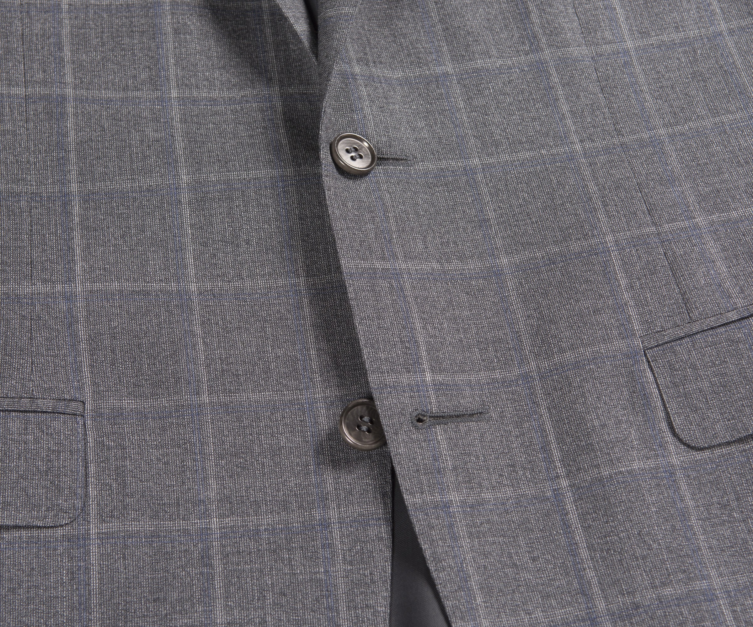 Canali Milano Fit 'Impeccable' Checked Wool Suit Mid Grey