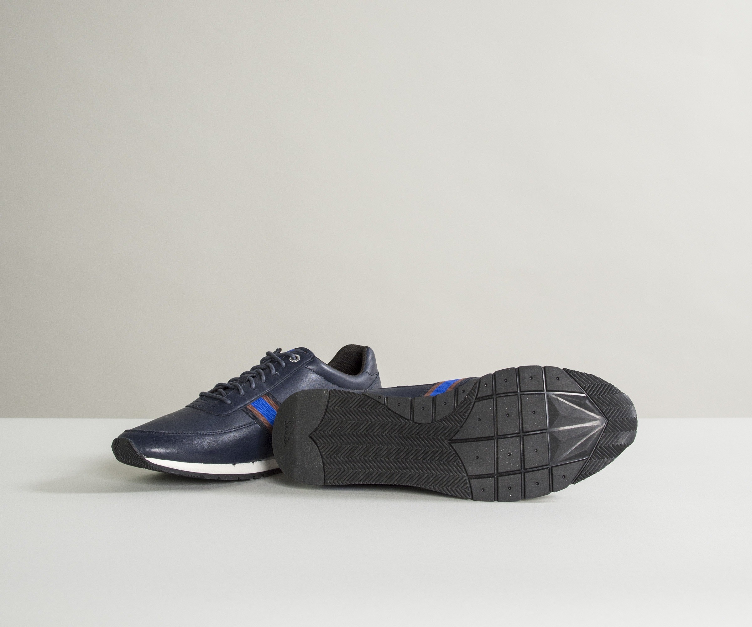 Paul Smith Shoes Swanson Galaxy Mono Leather Running Trainer Navy