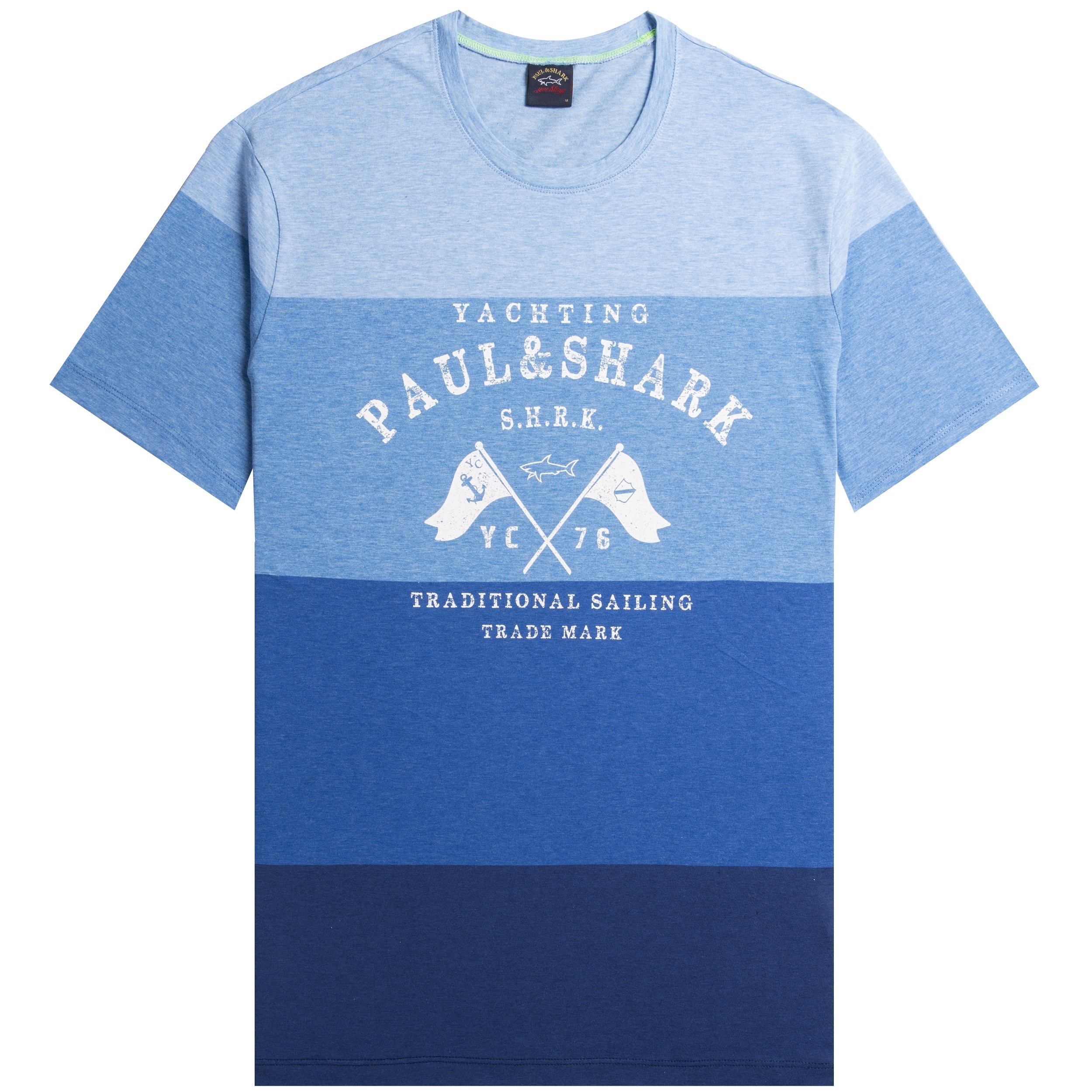 Paul & Shark Yatchting Print Striped T-Shirt Blue