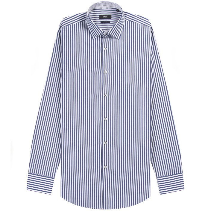 HUGO BOSS Joras Butcher Stripe Shirt navy/White