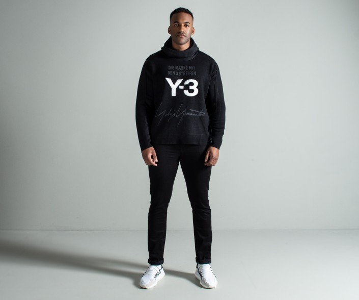 Y-3 Knitted Stacked Logo Hoody Black