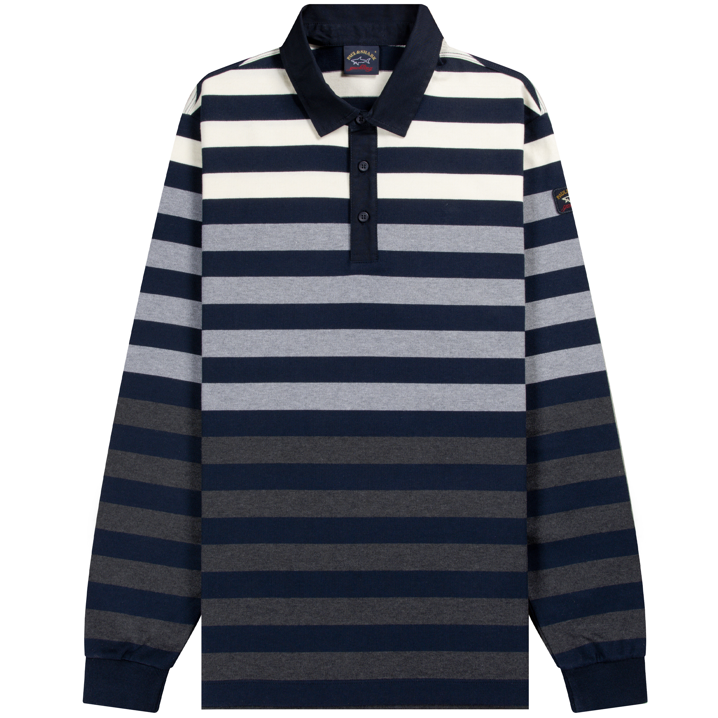 Paul & Shark Striped Rugby Shirt Navy