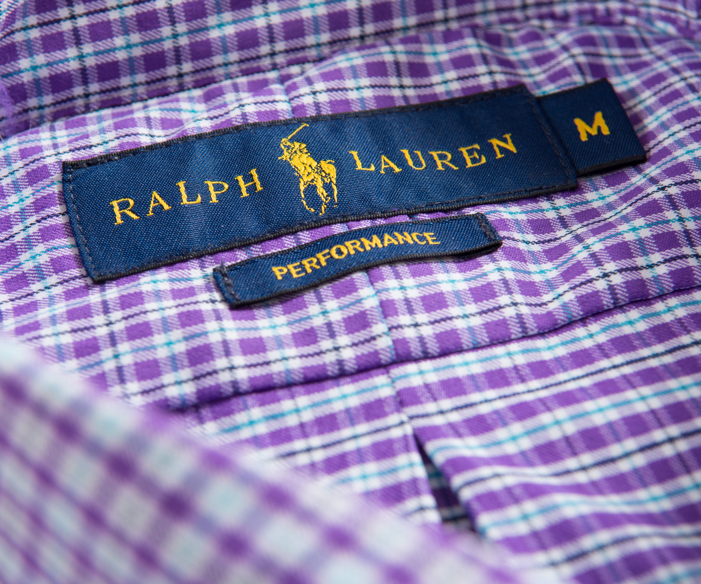 Polo Ralph Lauren Performance Button Down Small Check Shirt Purple/Teal